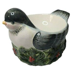 VTG Susan Winget Winter Song Christmas Bird Candy Nut Dish Bowl Ceramic Decor